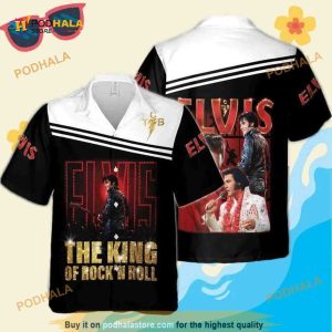 Elvis Presley King Of Rock And Roll Funny Hawaiian Shirt, For Rock Fans