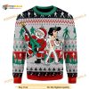 Elvis Presley With Santa Claus Team Up Chirstmas Ugly Wool Sweater