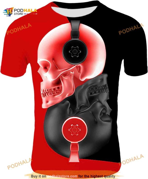 EmeJate 3D Printing Men’s Shirt The Nightmare Before Christmas Jack & Sally Skellington Shirt