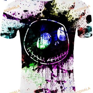 EmeJate Mens Christmas Halloween 3D Printed Short Sleeve Shirt