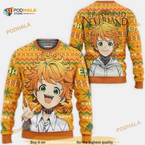 Emma Anime The Promised Neverland Xmas Ugly Christmas Sweater