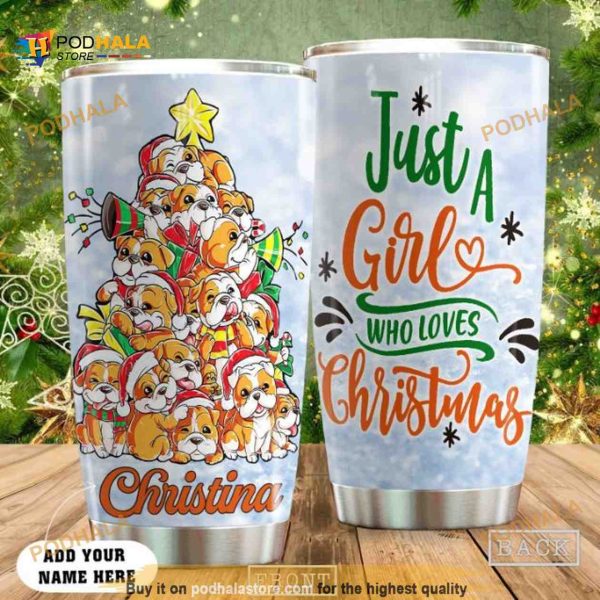 English Bulldog Christmas Personalized Coffee Tumbler