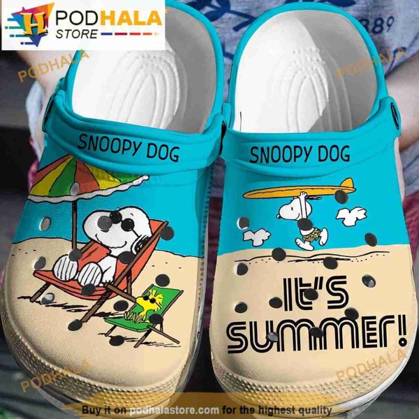 Enjoy Summer Time Snoopy Dog Peanuts Crocband 3D Crocs Clog Shoes
