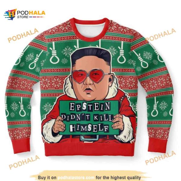 Epstein Didn’t Kill Ugly Christmas Kim Jong Un Wool Sweater
