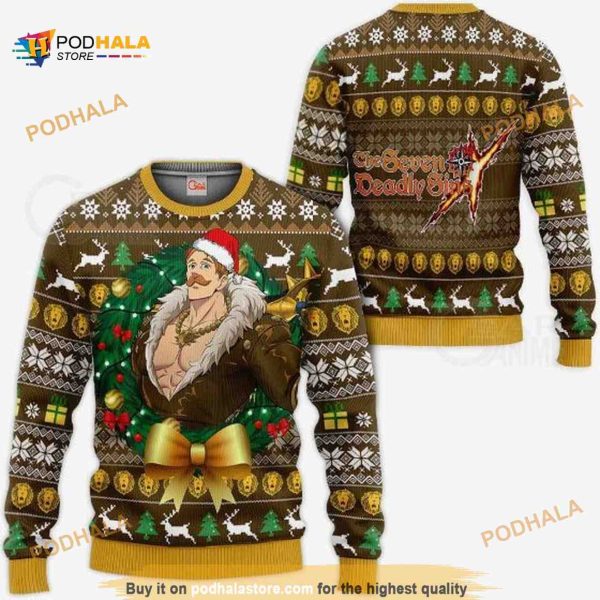 Escanor Ugly Christmas Seven Deadly Sins Xmas Anime Christmas Sweater