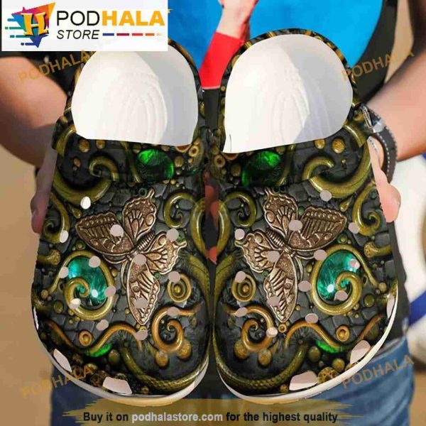 Ethereal Elegance Unleash Your Style With Butterfly Crocband 3D Crocs Slippers