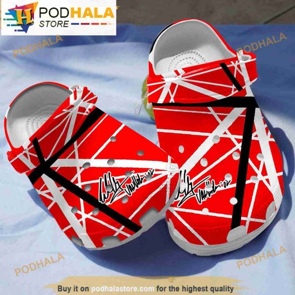 Evh Red Guitar Crocband 3D Crocs Clog Shoes