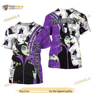 Evil Maleficent Purple Cross Comic Book Patterns Disney Unisex Shirt 3D
