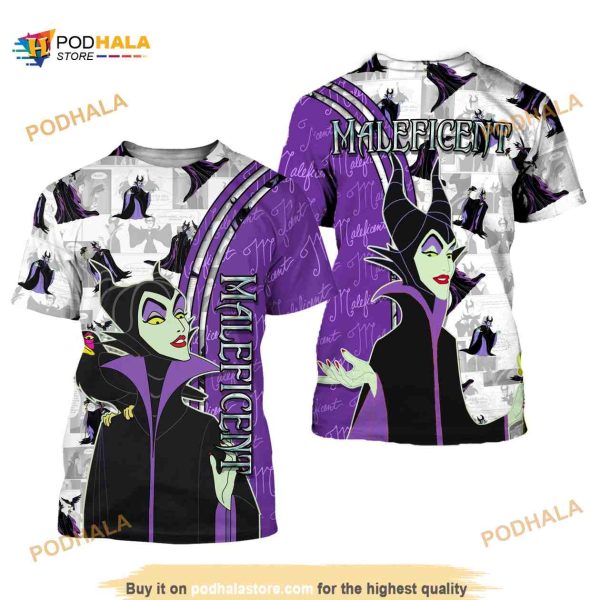 Evil Maleficent Purple Cross Comic Book Patterns Disney Unisex Shirt 3D