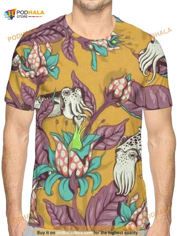 FBoys Dawanghua and Squid Athletic 3D Creative Print Shirt Short Sleeve Tees