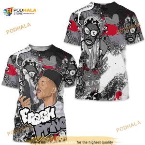 FP Lick Jordan Unisex Sneaker 3D Shirt Match Black Flint 13s Tee