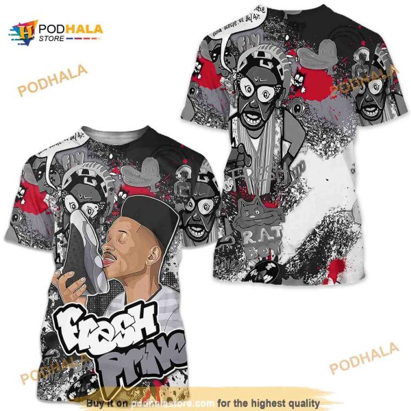 FP Lick Jordan Unisex Sneaker 3D Shirt Match Black Flint 13s Tee