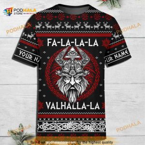 Fa-La-La-La-La Valhalla Viking Odin Ugly Christmas Customized 3D Shirt