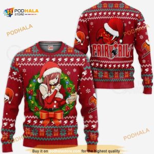Fairy Tail Erza Scarlet Ugly Christmas Xmas Anime Christmas Sweater