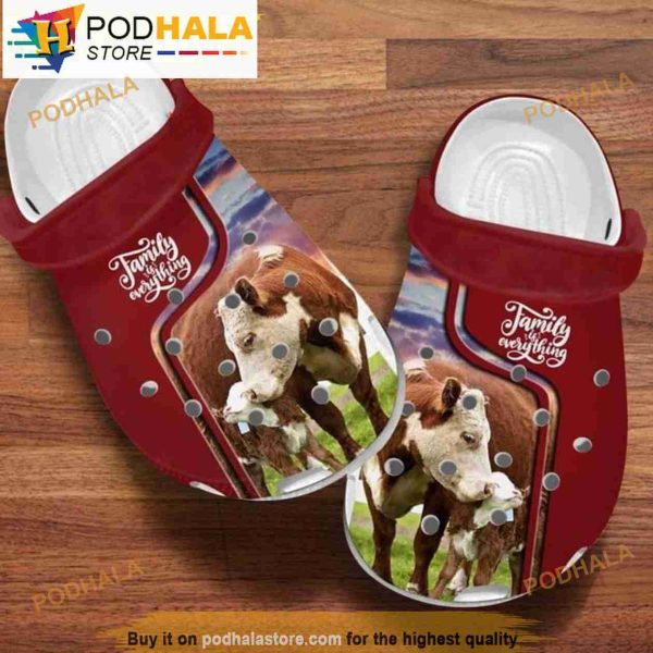 Family Is Everything Cow Crocband 3D Crocs
