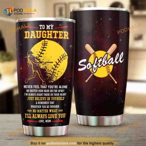 Family To My Daughter Softball Personalized Coffee Tumbler
