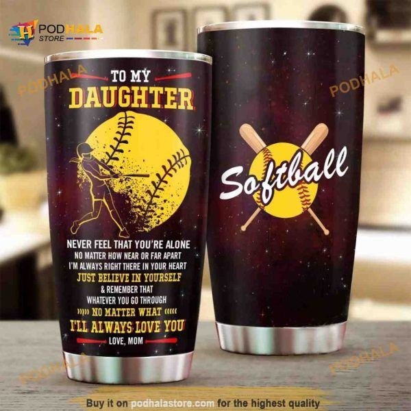 Family To My Daughter Softball Personalized Coffee Tumbler