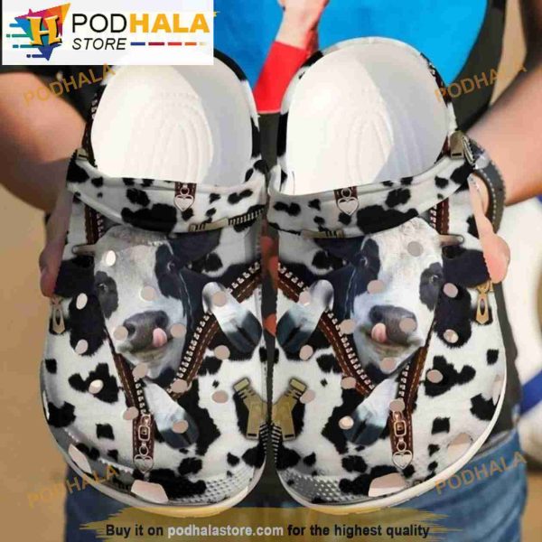 Farmer Cow Zipper Crocband 3D Crocs