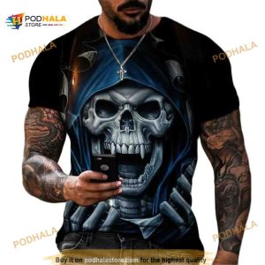Fashion Horror 3D printed Shirt,Skull 3D printed Halloween Shirt