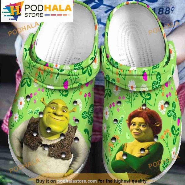Fiona And Shrek Crocband 3D Crocs Clog Shoes