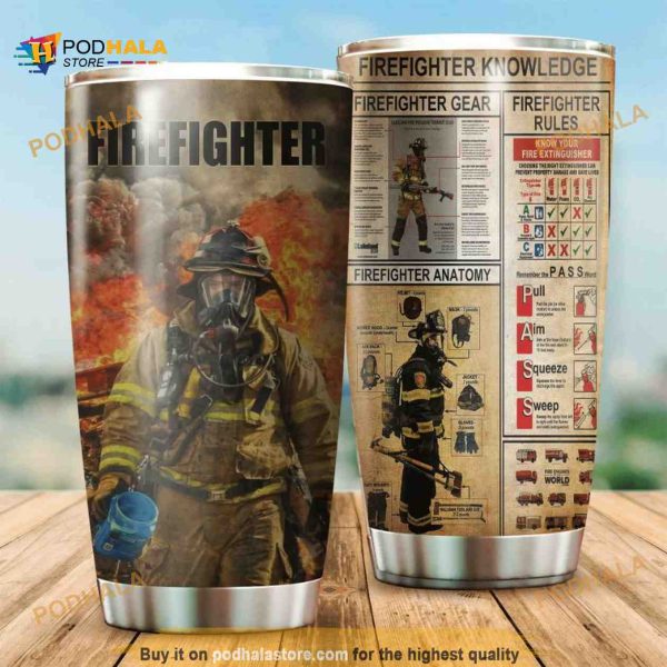 Fire Fighter Knowledge Stainless Steel Cup 20 oz, Colorful Coffee Tumbler