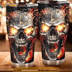 Fire Skull Grim Reaper 3d Printed Gift Travel Coffee Tumbler