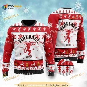 Fireball Whisky Drink Lover Ugly Wool Sweater