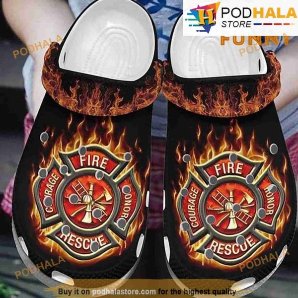 Firefighter American Flag Crocband 3D Crocs Clog Shoes
