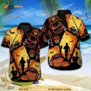 Firefighter Halloween Hawaiian Shirt, Halloween Gifts Ideas