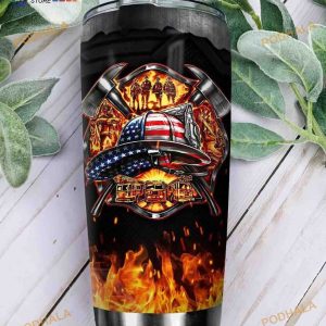 Firefighter Symbols In Fire Stainless Steel Cup Coffee Tumbler