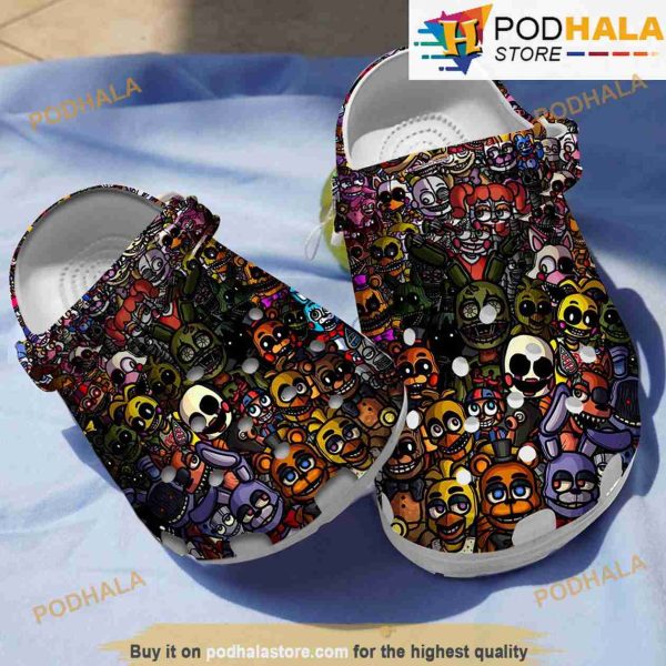 Five Nights At Freddy Characters Crocband 3D Crocs