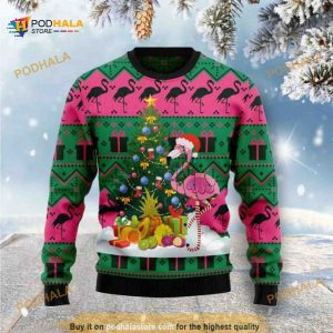 Flamingo Christmas Wool Funny Ugly Sweater