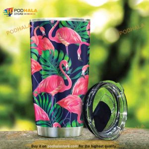 Flamingo Tropical Gift Travel Coffee Tumbler All Over Print