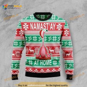 Flamingo Yoga Christmas Wool Funny Ugly Sweater