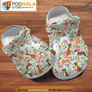 Floral Boxer Pattern Dog 3D Crocs Crocband
