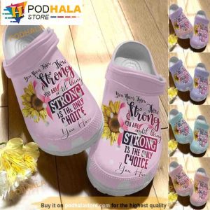 Floral Breast Cancer Awareness Gift For Fighter Sunflower 3D Crocs Crocband