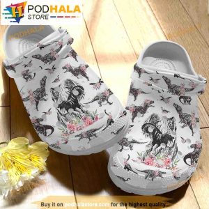 Floral Dinosaur Pattern Jurassic Park 3D Crocs Crocband