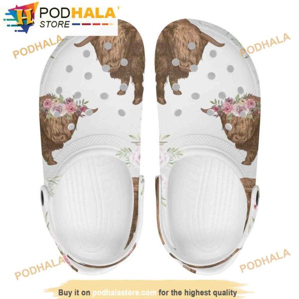 Floral Highlands Cow 3D Crocs Crocband
