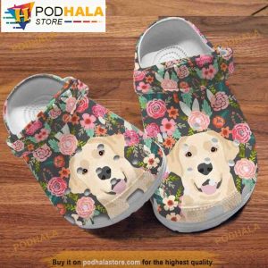 Floral Labrador Dog Art 3D Crocs Crocband