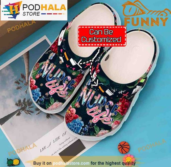 Floral Nurse Life 3D Crocs Crocband Classic Clog