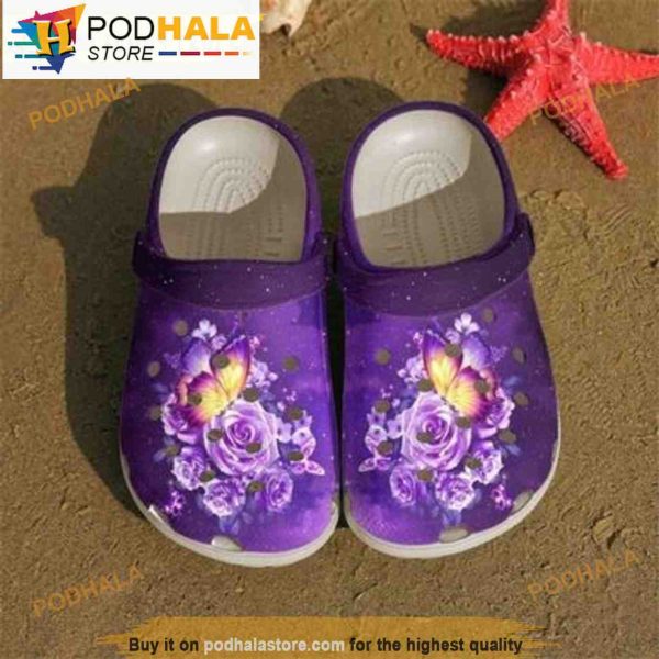 Floral Pattern Classic Butterfly 3D Crocs Crocband