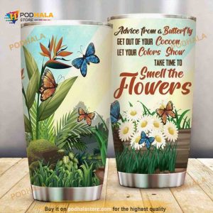 Flower Butterfly Mothers Day Gift Ideas Coffee Tumbler