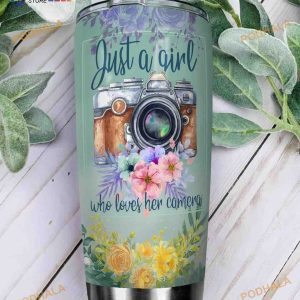 Flower Camera Girls Stainless Steel Cup Coffee Tumbler