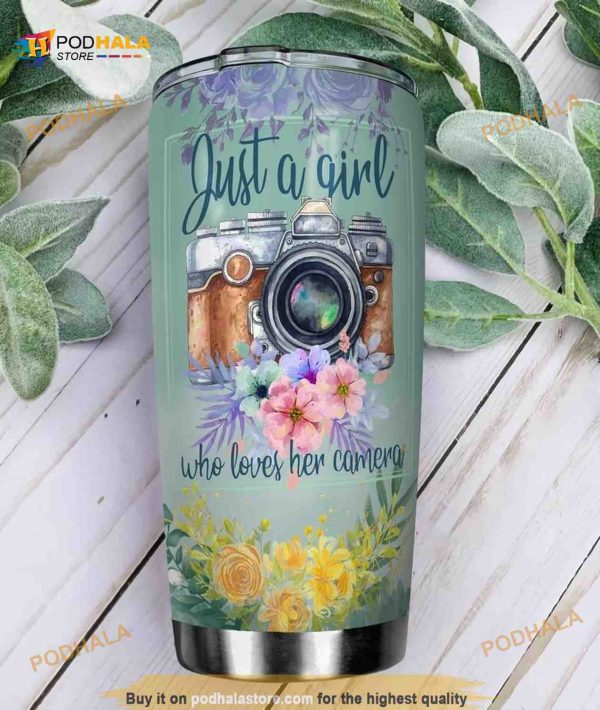 Flower Camera Girls Stainless Steel Cup Coffee Tumbler