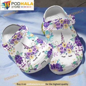 Flower Purple Unicorn 3D Crocs Crocband