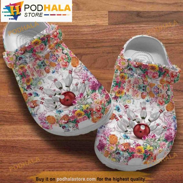Flowers Bowling Floral 3D Crocs Crocband