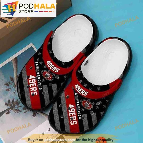 Football American Flag San Francisco 49ers NFL 3D Crocs Slippers