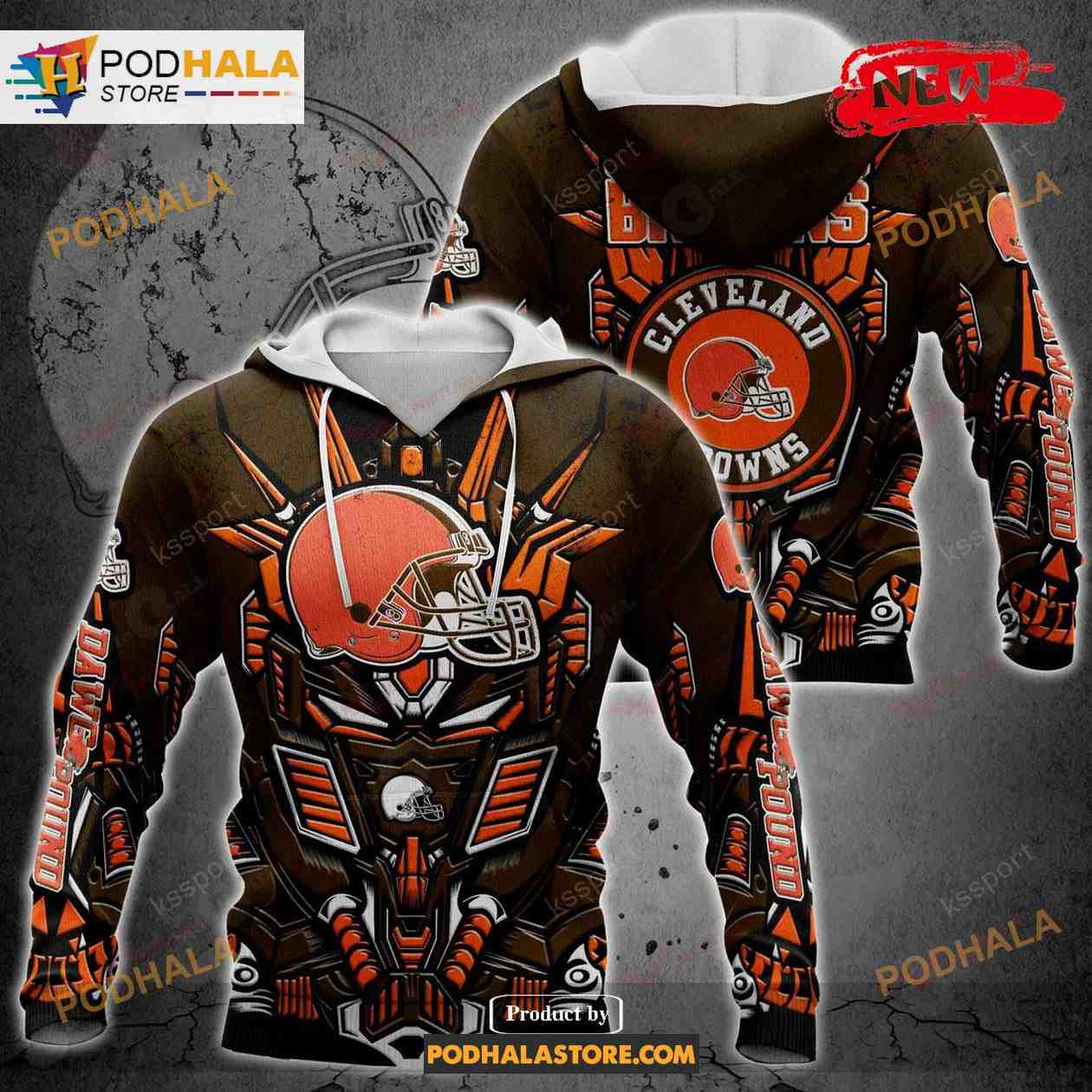 Cleveland Browns Jim Brown 32 3D Hoodie All Over Print Cleveland