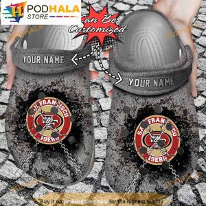 Football Personalized Chain Breaking Wall 49ers NFL 3D Crocs Clogs Shoes