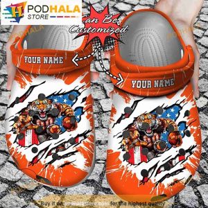 Football Personalized Mascot Ripped Flag Cincinnati Bengals NFL 3D Crocs